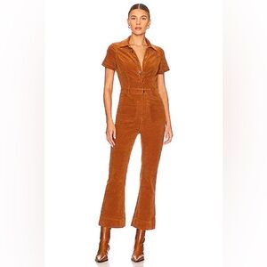 Show Me Your Mumu Corduroy Cropped Evergreen Jumpsuit